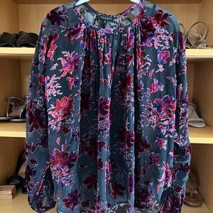 rag & bone cut velvet floral blouse